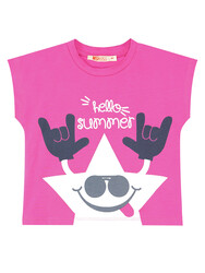 Yıldızlı Batik Kız Çocuk T-shirt Şort Takım - Thumbnail