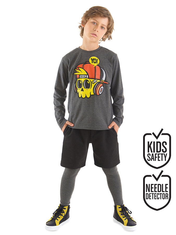 Yo Boy T-shirt Shorts Over Leggings Set - 1