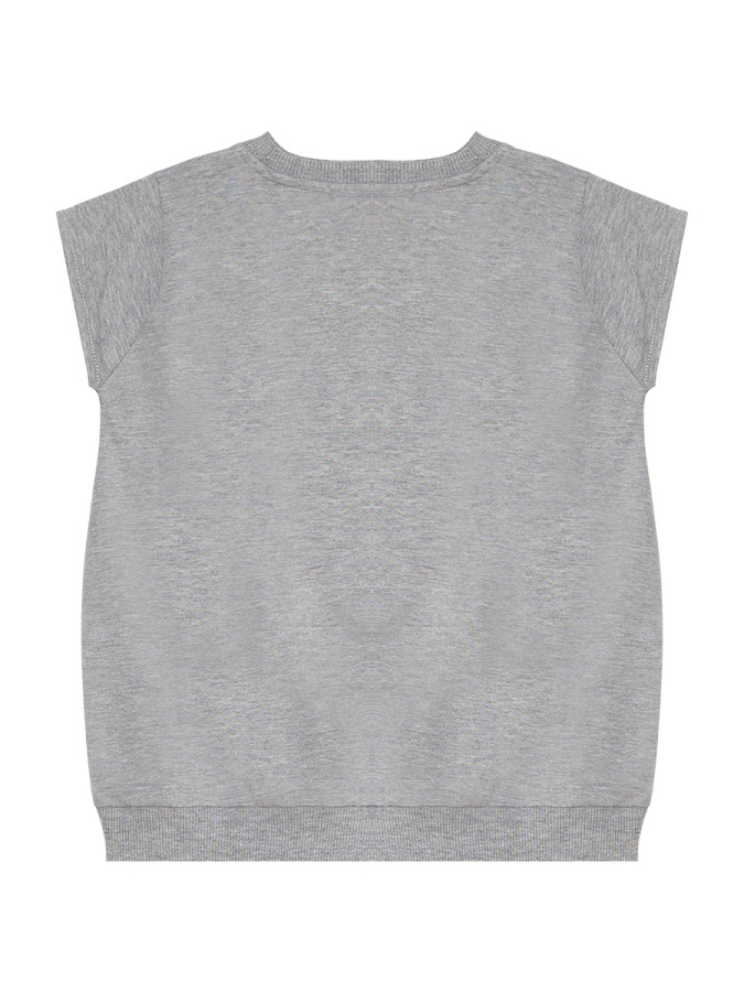 Çizgili Unicorn Kız Çocuk Gri Siyah Yazlık T-shirt Tayt Takım - 6