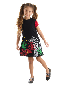 Zebra Cotton Jersey Girl Dress - MSHB&G