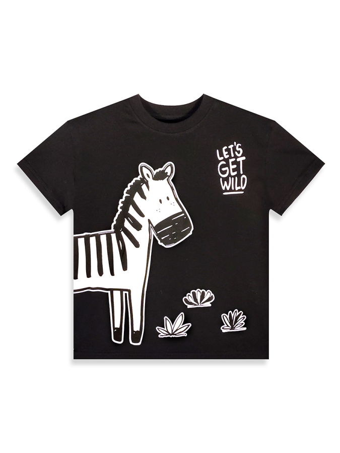Erkek Çocuk Takım Zebra Baskılı Pamuk T-Shirt Ve Çizgili Dokuma Şort Yazlık Takım - 7