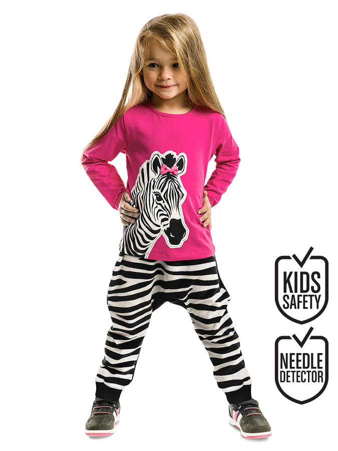 Zebra Fashion Kız Çocuk Kışlık T-shirt Pantolon Takım - 1