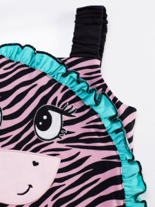 Zebra Fırfırlı Kız Çocuk Tulum - 6