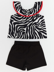Zebra Girl Poplin Blouse&Shorts Set - Thumbnail
