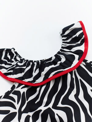 Zebra Girl Poplin Blouse&Shorts Set