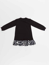 Zebra Kalpli Kız Çocuk Elbise - Thumbnail