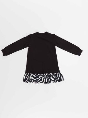 Zebra Kalpli Kız Çocuk Elbise