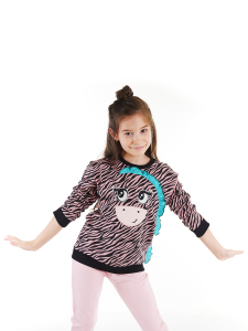 Zebra Kız Çocuk Sweatshirt - Denokids