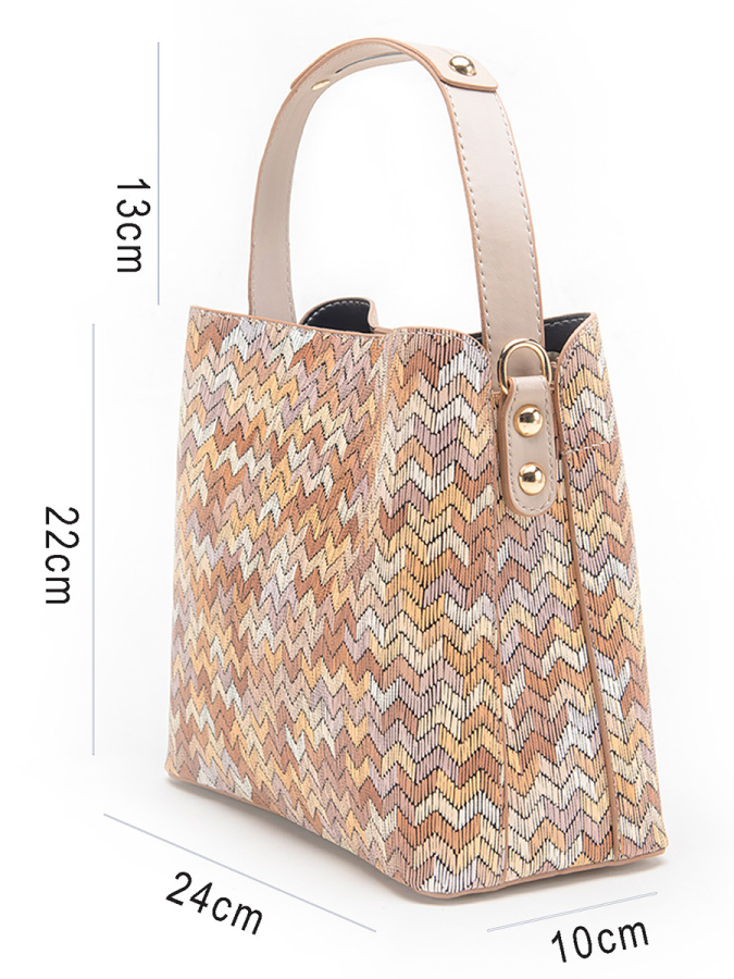 Zigzag Desenli Omuz Çantası - 2