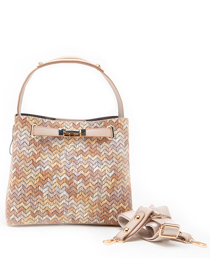 Zigzag Desenli Omuz Çantası - 3