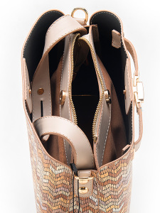 Zigzag Desenli Omuz Çantası - 5