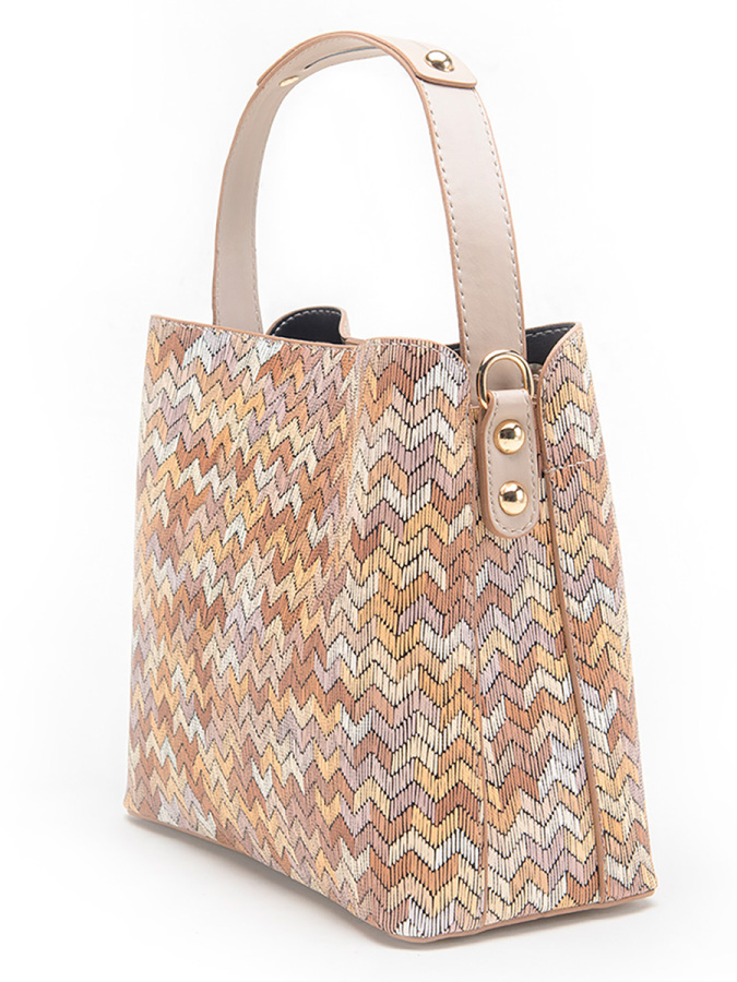 Zigzag Desenli Omuz Çantası - 1